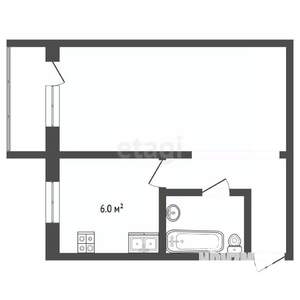 1-к квартира, вторичка, 27м2, 5/5 этаж